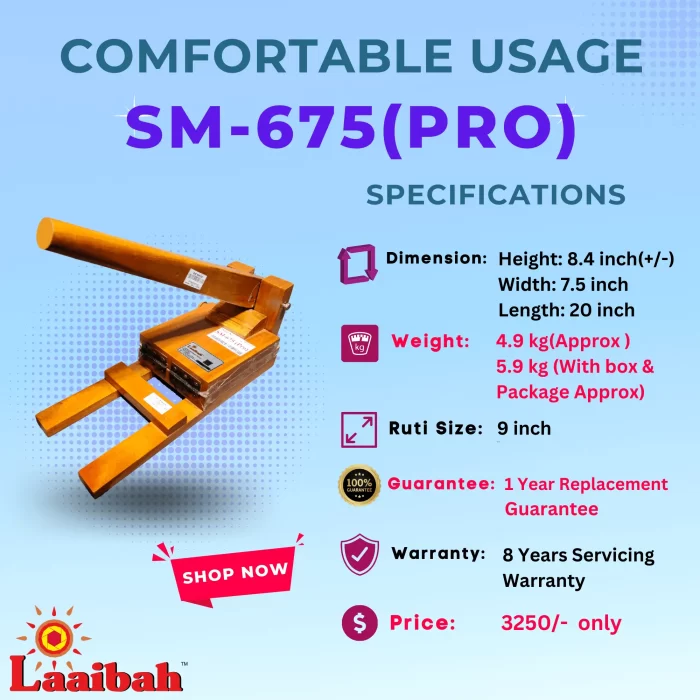 SM-675(Pro) Laaibah ruti maker